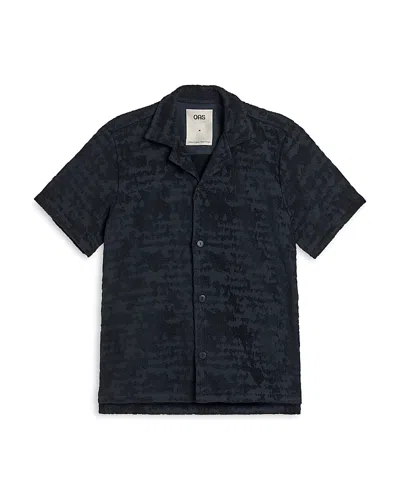 Oas Night Lagoon Terry Camp Shirt In Blue