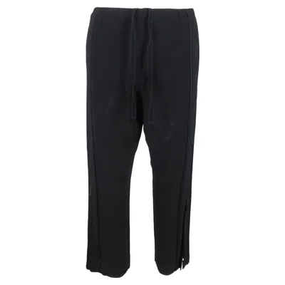 Ann Demeulemeester Drawstring Wide-leg Trousers In Black Wool In Black