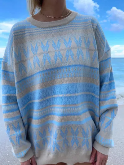 Sunkissed Coconut Aspen Ski Sweater In Blue Snowflake In Multi