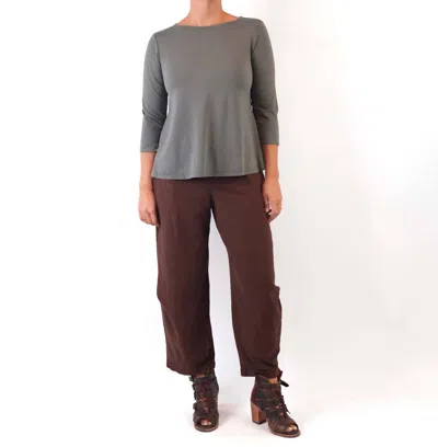 Cut Loose Quarter Sleeve Boatneck Tee In Myrtle In Multi