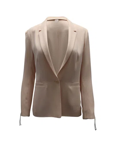 Maje Crepe Single-breasted Jacket In Peach Acetate In Orange