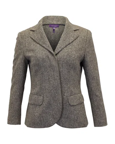 Escada Single-breasted Jacket In Tan Wool In Brown