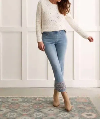 Shop Tribal Audrey Embroidered Straight Leg Jeans In Light Vintage In Multi