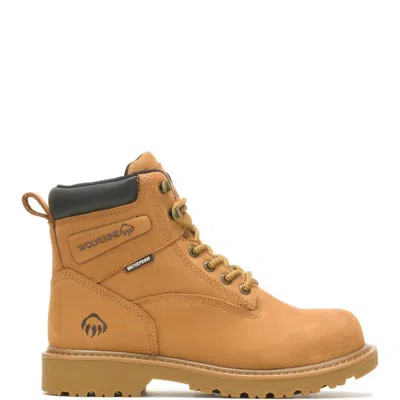 Wolverine Women  Floorhand Waterproof 6" Steel Toe In Wheat In Gold