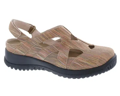 Drew Shoes Women's Smiles Casual Sandal In Khaki Stripe In Multi