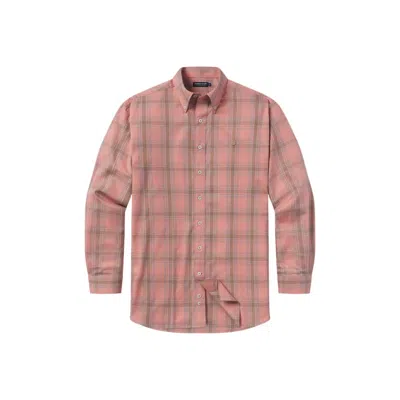 Southern Marsh Tupelo Windowpane Dress Shirt In Washed Red & Stone Brown In Multi