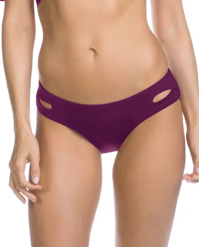 Becca Virtue Keyhole Hipster Bikini Bottom In Raisin In Red