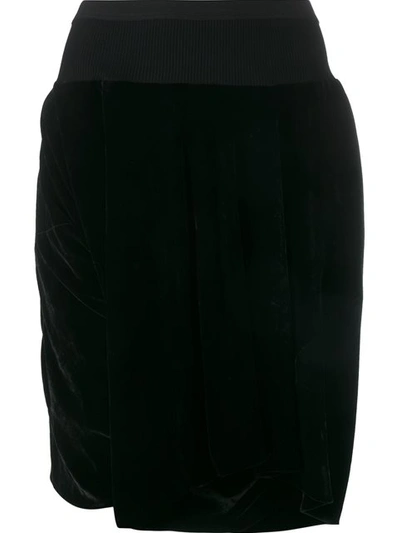 Rick Owens Cotton Blend Velvet Knee-length Shorts In Black