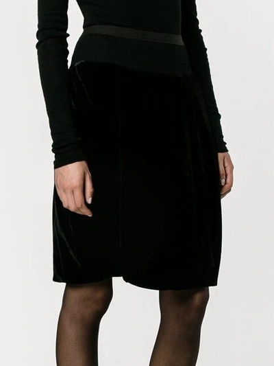 Shop Rick Owens Velvet Knee Shorts In Black