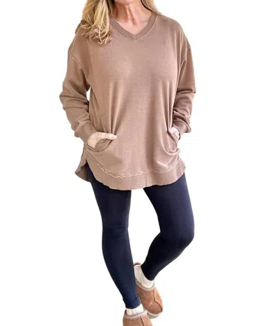 Royce Brand Melange West Hall Ls Fleece In Acorn In Brown
