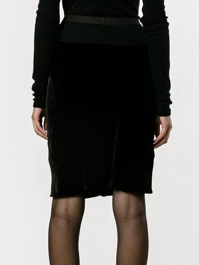 Shop Rick Owens Velvet Knee Shorts In Black