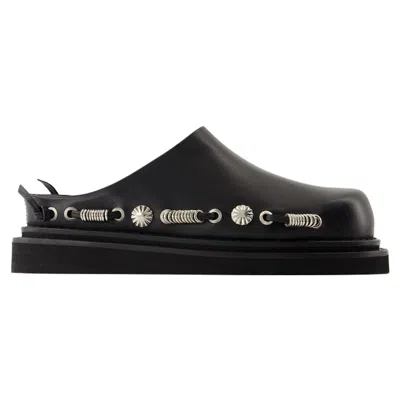 Toga Pulla Open-back Black Sandals With Chunky Platform In Black