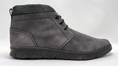 Kcr Group Men's Thick Fur-lined Zip-up Nubuck Leather Boots In Grey In Grey