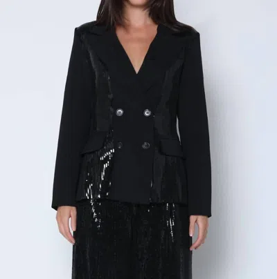 Gracia Sequin Blazer In Black In Black