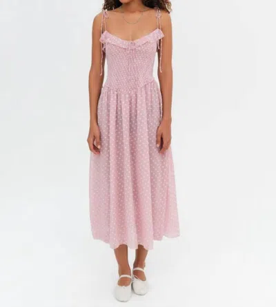 For Love & Lemons Maxine Midi Dress In Pink In Pink