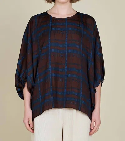 Grade & Gather Loose Sleeves Blouse In Cocoa In Brown