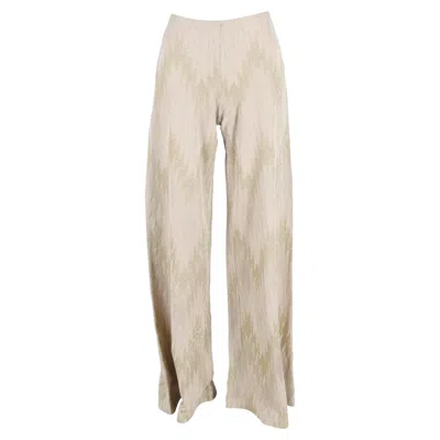 Missoni Patterned Trousers In Beige And Gold Wool In Beige