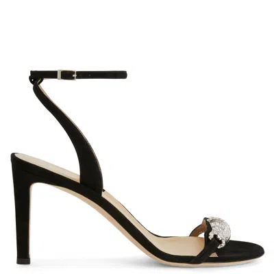 Giuseppe Zanotti Thais Crystal-embellished Suede Sandals In Black