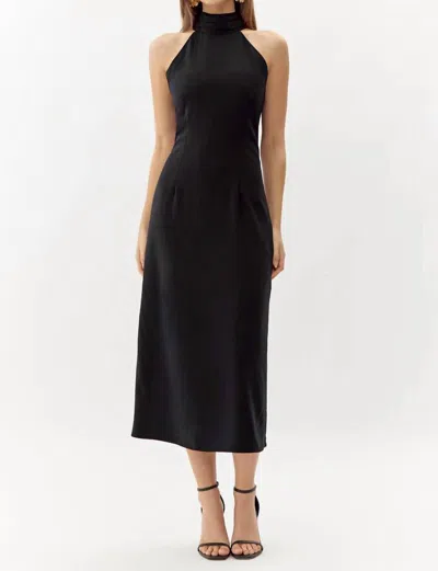 Adelyn Rae Alize Halter Maxi Dress In Black In Black