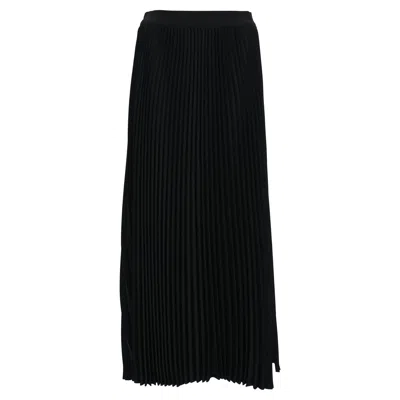 Co Essentials Elastic-waist Pleated Skirt In Black