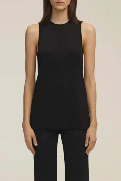 Brandon Maxwell Relaxed Fit Tank In Black In Black