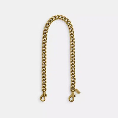 Coach Short Chunky Curb Chain Strap In Brass
