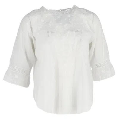 Vanessa Bruno Eyelet Blouse In White Cotton In White
