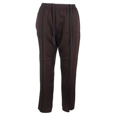 Haider Ackermann Drawstring Wide-leg Trousers In Brown Cotton