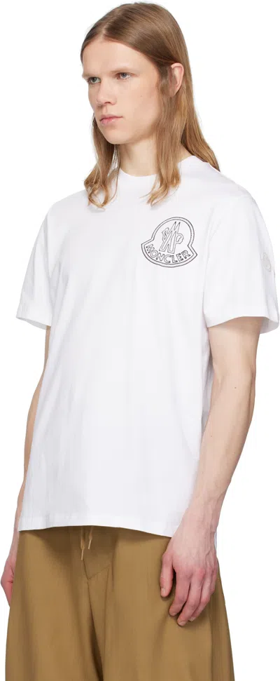 Moncler Men Cotton Pack Of Three Logo Patch T-shirts In White