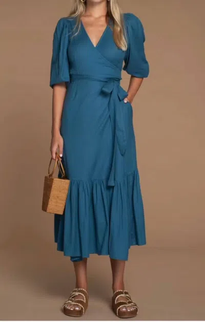 Olivia James The Label Claire Dress In Batik Blue In Blue