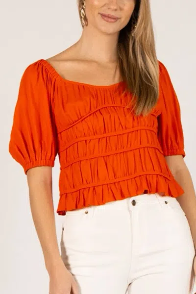 Before You Moulin Rouge Peplum Blouse In Orange In Orange