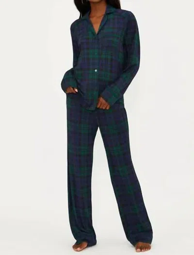 Beach Riot Livy Top And Connie Pant Pajama Set In Wintergreen In Green