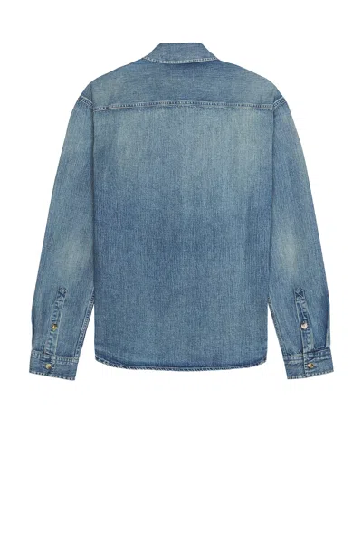 Saint Laurent Cassandre' Blue Cotton Shirt In Day Blue
