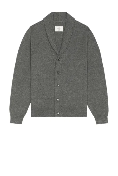 Reigning Champ Cotton Slub Laurel Cardigan In Heather Carbon