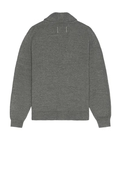 Reigning Champ Cotton Slub Laurel Cardigan In Heather Carbon