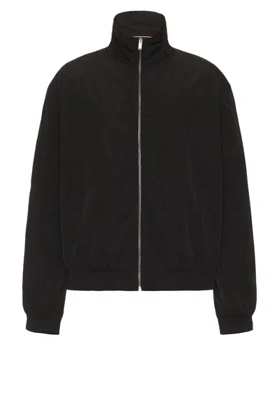 Saint Laurent Logo-embroidered Shell Bomber Jacket In Black