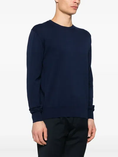 Manuel Ritz Fine-knit Sweatshirt In Blue