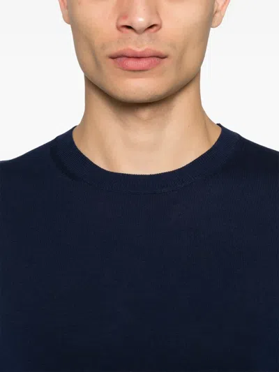Manuel Ritz Fine-knit Sweatshirt In Blue