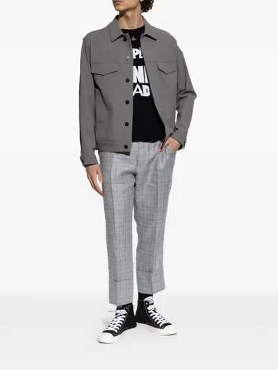 Vivienne Westwood Mens Multi George Check-pattern Cropped Wool And Linen-blend Trousers In Grey