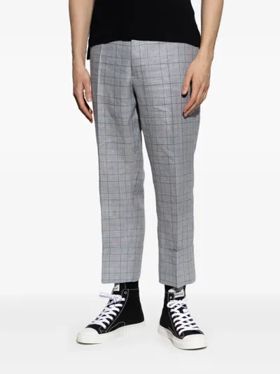 Vivienne Westwood Mens Multi George Check-pattern Cropped Wool And Linen-blend Trousers In Grey