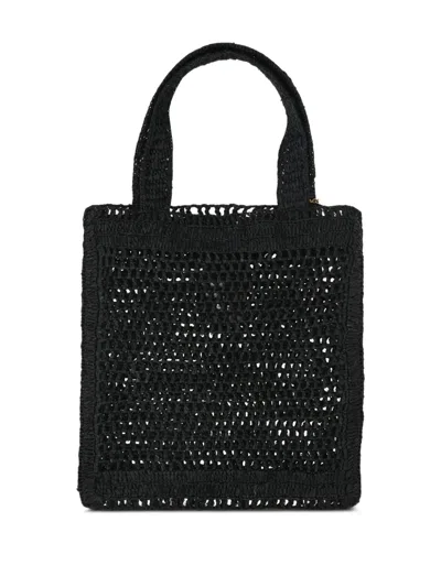 Chloé Women Summer Banana Rafia Tote In Black