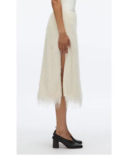 3.1 Phillip Lim Fringed Midi Skirt In White
