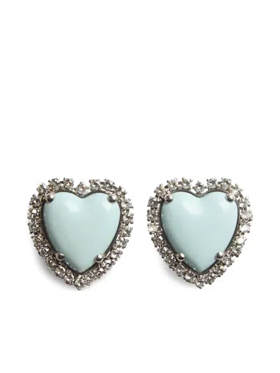Valentino Garavani Coeur Hyperbole Heart Earrings In Silver
