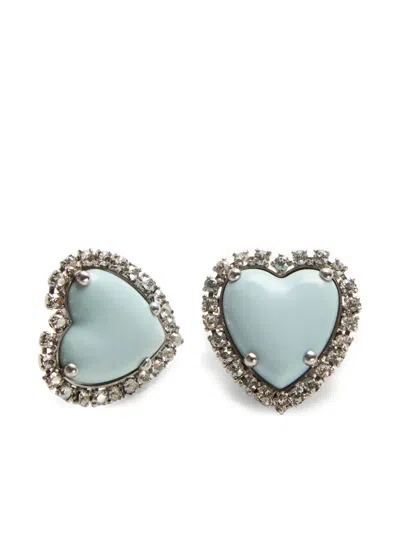 Valentino Garavani Coeur Hyperbole Heart Earrings In Silver