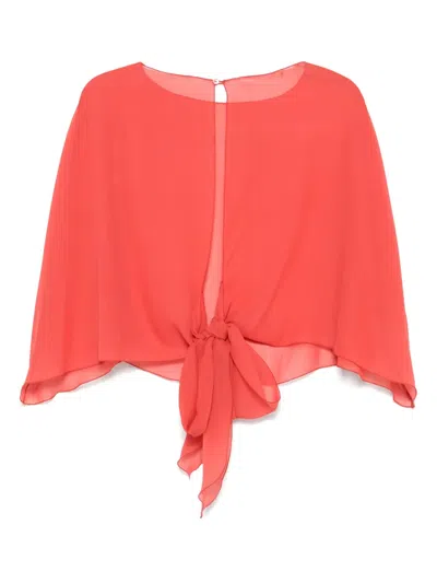 Antonelli Round-neck Button-up Blouse In Red