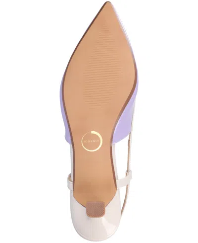 Journee Collection Padma Womens Pointed Closed Toe Kitten Heel Pumps In Patent,lilac