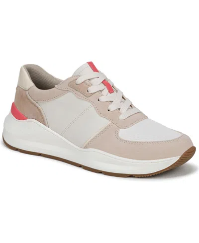 Naturalizer Women's Blossom Round Toe Lace Up Wedge Sneakers In Porcelain,white Multi Suede,nylon Fabric