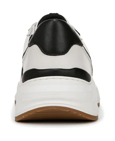 Naturalizer Women's Blossom Round Toe Lace Up Wedge Sneakers In Warm White,black Leather