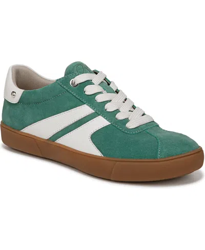 Naturalizer Women's Medina Round Toe Lace Up Sneakers In Lilypad Green Suede,leather