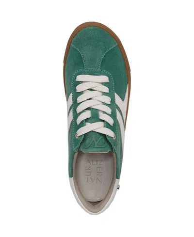 Naturalizer Women's Medina Round Toe Lace Up Sneakers In Lilypad Green Suede,leather